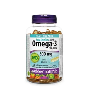 Omega-3 Mini Easy Swallow 300mg EPA/DHA – Webber Naturals – 220 Softgels