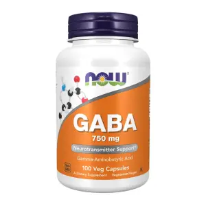 GABA 750 mg – NOW Foods – 100 Veg Capsules
