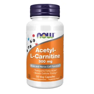 Acetyl-L-Carnitine 500 mg – NOW Foods – 50 Veg Capsules