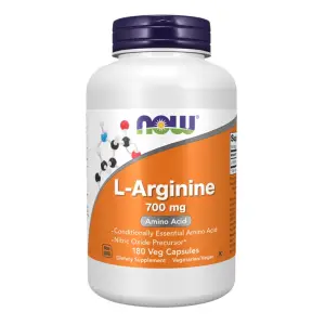 L-Arginine 700 mg – NOW Foods – 180 Veg Capsules