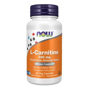 L-Carnitine 500 mg – NOW Foods – 60 Veg Capsules
